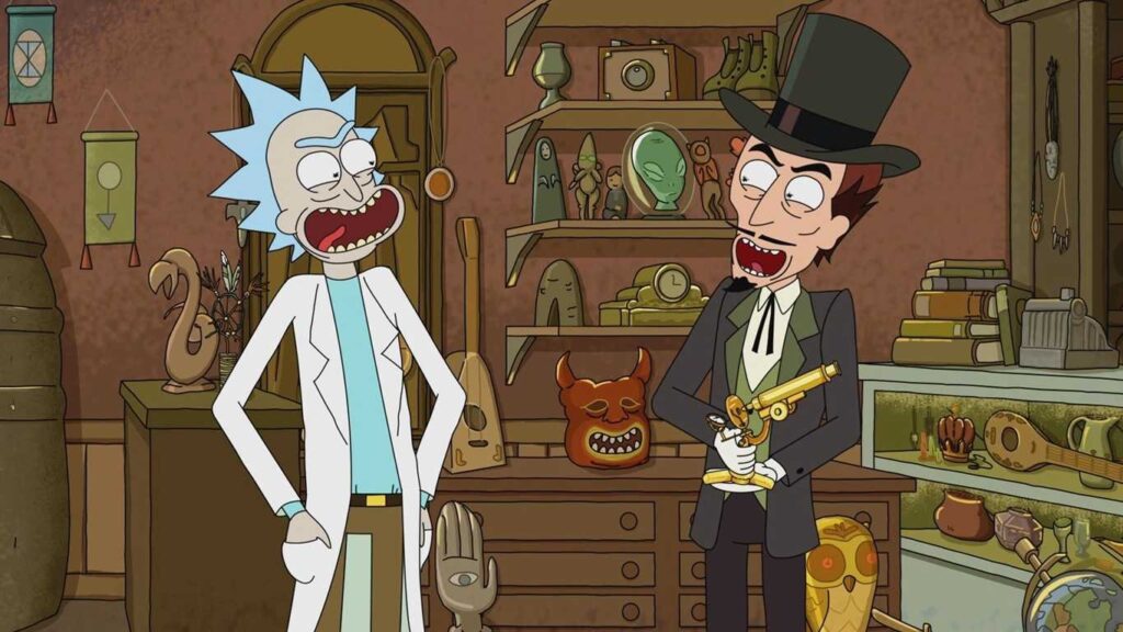 Rick and Morty Season 8 promotional image featuring Rick and Morty in a futuristic setting